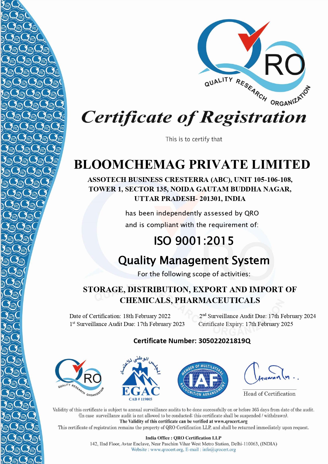 ISO Certificate 2022